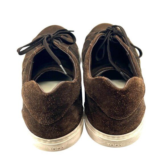Brown Suede Mens Sneakers By Tods Size 8.5 - Picture 4 of 5